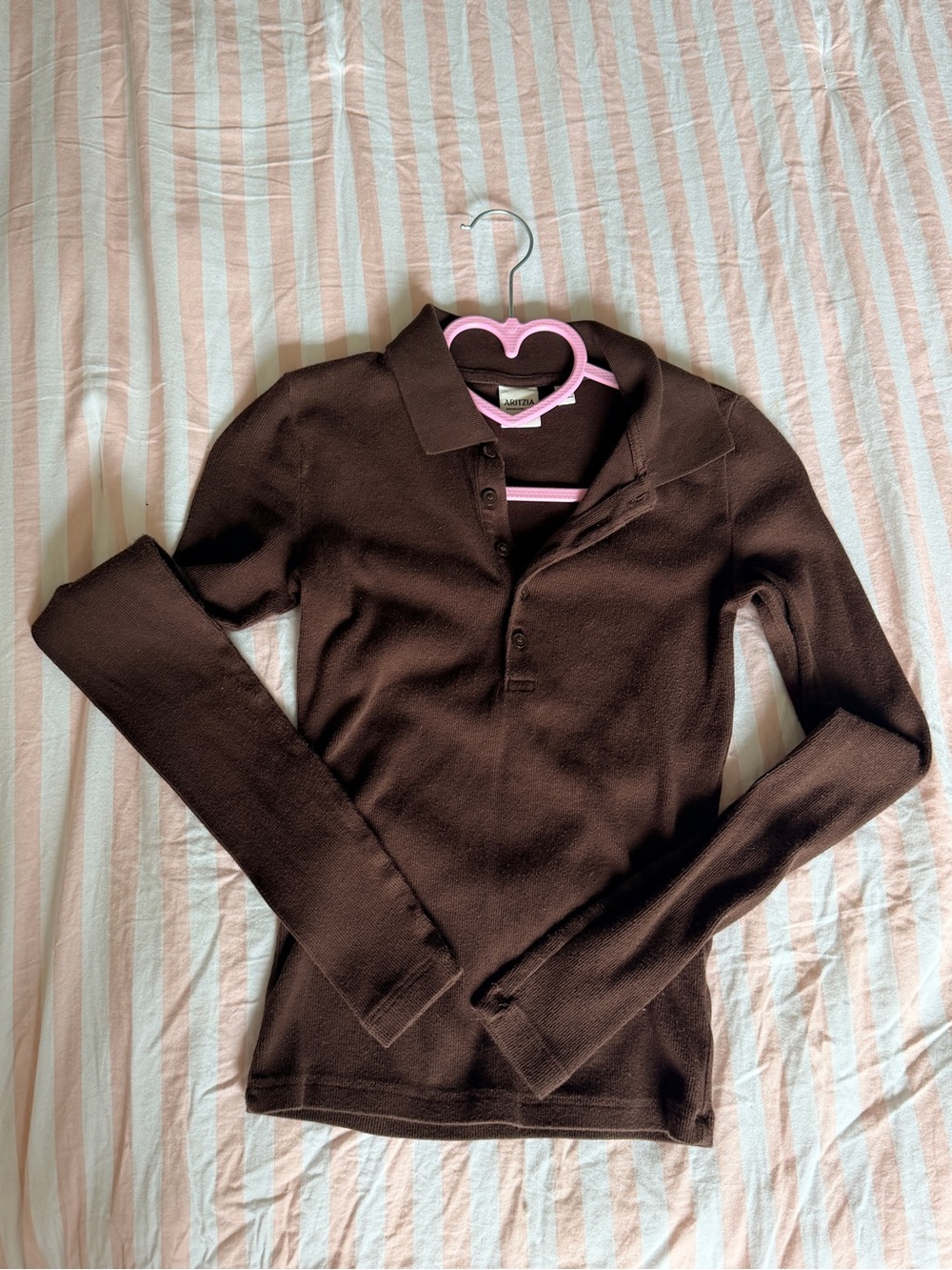 Aritzia ribbed polo